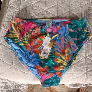 NWT Kona Sol  Vibrant Tropical Print Bikini Bottoms